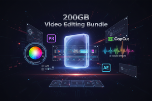 200GB Video Editing Bundle: LUTs, SFX, Templates - Premiere Pro, CapCut, After Effects Digital Download