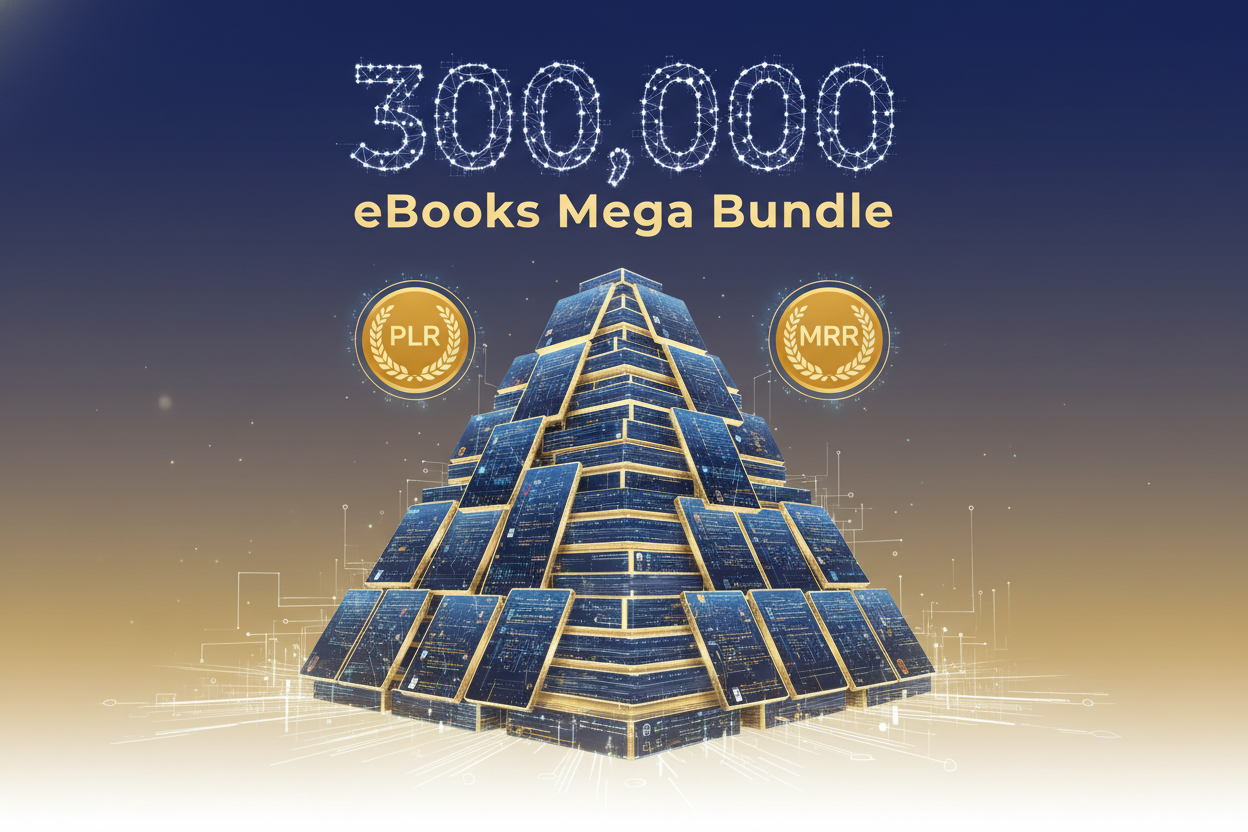 300,000 eBooks Mega Bundle ++ Plr Mrr