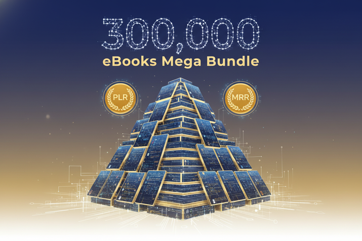 300,000 eBooks Mega Bundle ++ Plr Mrr