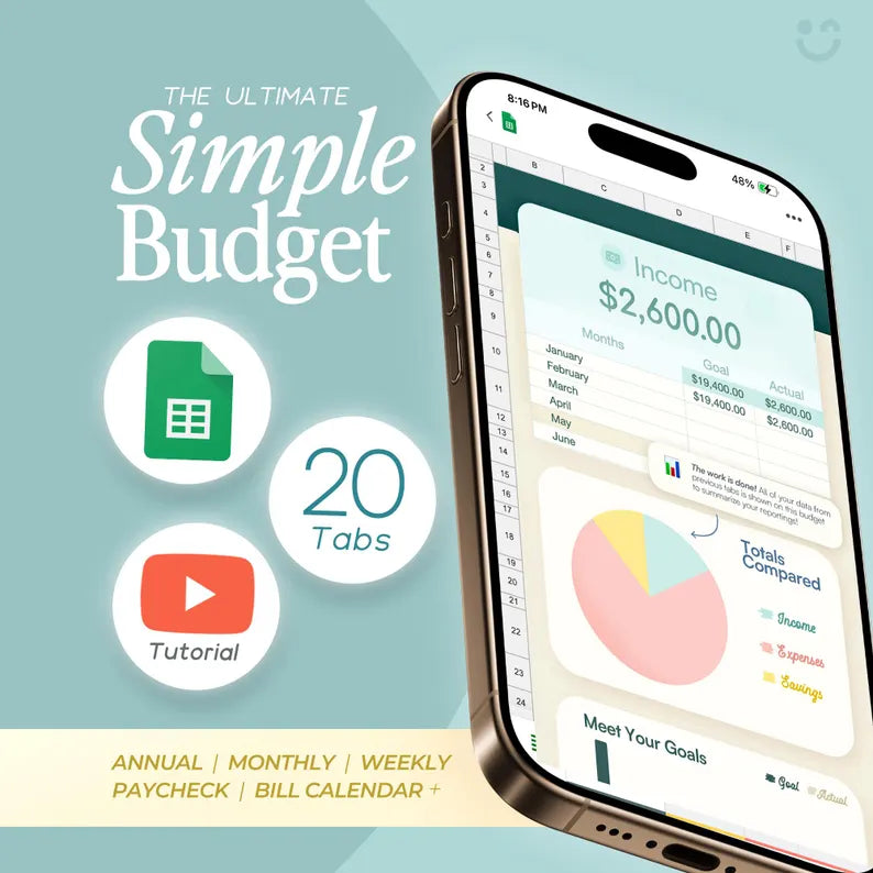 Paycheck Budget Spreadsheet Biweekly Bill Tracker Savings Goals Personal Budget Google Sheets Financial Planner Weekly Budget Template