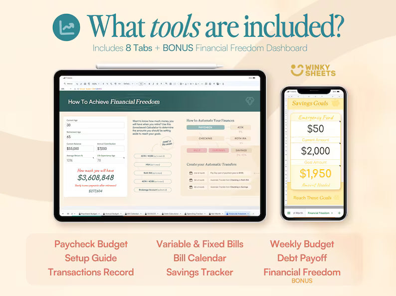 Paycheck Budget Spreadsheet Biweekly Bill Tracker Savings Goals Personal Budget Google Sheets Financial Planner Weekly Budget Template
